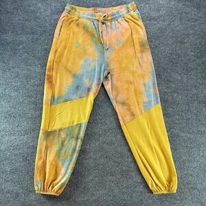 West Coast Tie Dye Joggers Colorblock Sweatpants Medium Boho Artsy Activewear